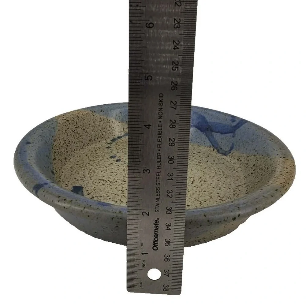 Unbranded Pie Dish Unisex 10.5in Blue Tan Studio Pottery Speckled Stoneware Bowl